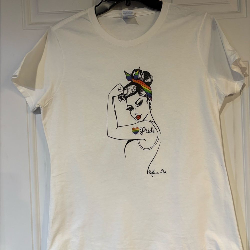 Women's Short Sleeve Pride Tee - White - Picture 8 of 11